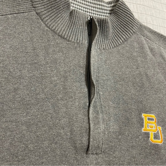 Cutter & Buck Baylor University Gray Broadview Half Zip Sweater Size XL MCS01424 - Picture 3 of 12